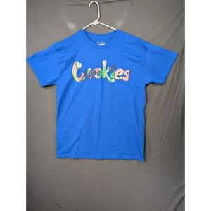 Cookies Mens Graphic T-Shirt Blue Large Camo Logo Short Sleeve Cotton